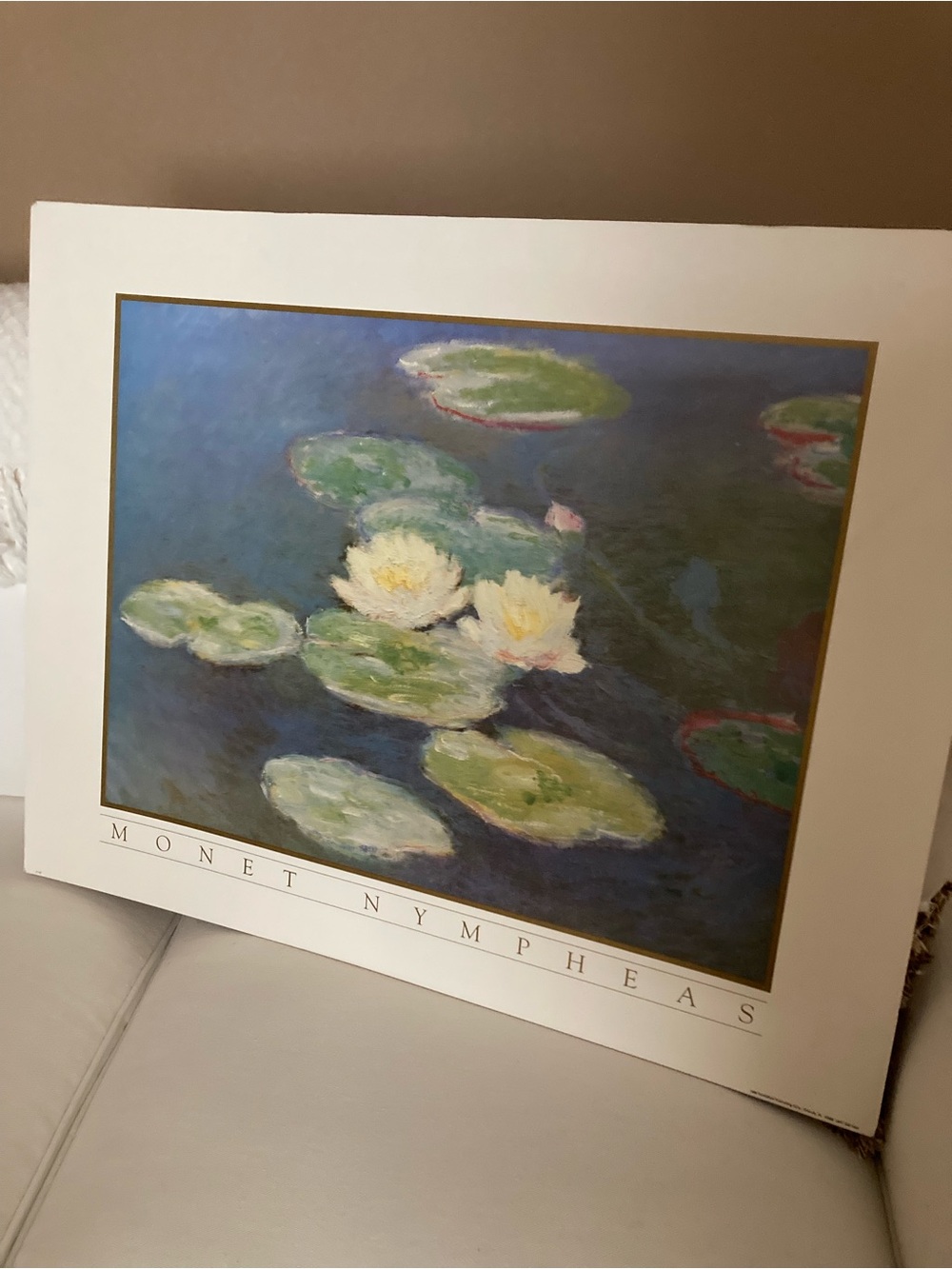 Monet Nympheas Wall Art Print - White and Green